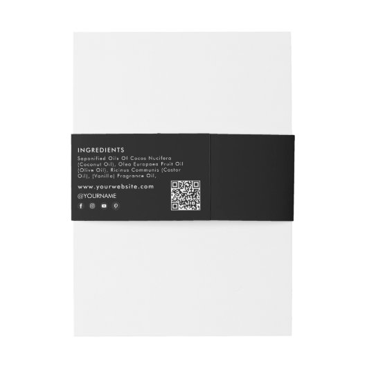 Bandeau De Faire-part Logo Étiquette Enveloppement Soap Bar Cosmetic Bel (Dos Example)