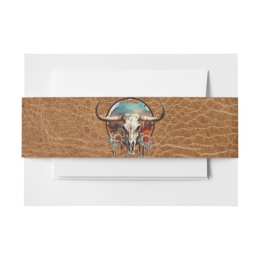 Bandeau De Faire-part Longhorn Steer Medallion Belly Band (Devant Example)