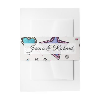 Bandeau De Faire-part Love & Crystal Wedding Invitation Belly Bands 
