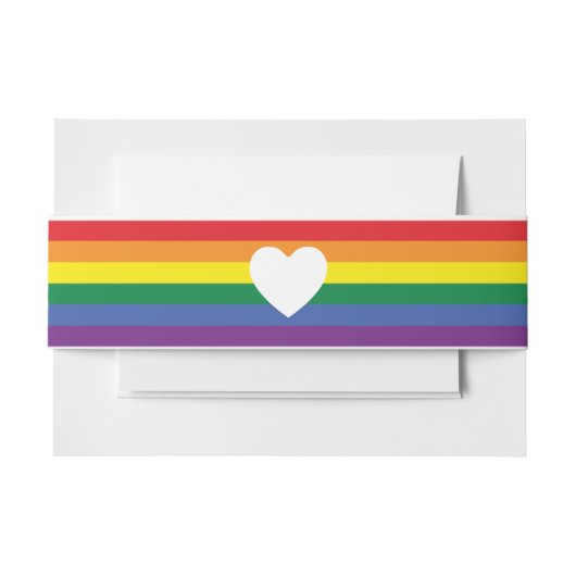 Bandeau De Faire-part Love Heart et Rainbow Gay Mariage (Devant Example)