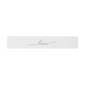 Bandeau De Faire-part Love Script On Embossed White (Plat)