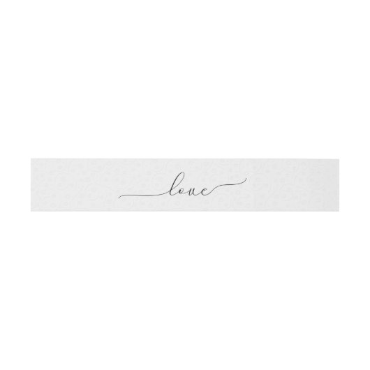 Bandeau De Faire-part Love Script On Embossed White (Plat)
