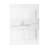 Bandeau De Faire-part Love Script On Embossed White (Devant example)