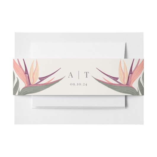 Bandeau De Faire-part Lovebirds au Paradis Initiales (Devant Example)