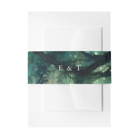 Bandeau De Faire-part Lumières de Fée de Forêt Enchantée Jardin Chic Mar (Devant example)