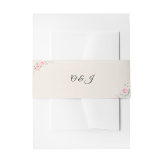Bandeau De Faire-part Luxury Blush Floral Wedding Invitation Belly Band