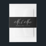 Bandeau De Faire-part M. et Mme Rustic Calligraphy Mariage noir<br><div class="desc">Cette bande de ventre faire-part de mariage personnalisable ajoute une touche de charme à votre suite mariage. Avec son élégant "Mr & Mrs" en calligraphie rustique, il complète parfaitement tout mariage rustique ou vintage. Fabriquée à partir de papier de haute qualité, cette bande de faire-part de mariage de calligraphie peut...</div>