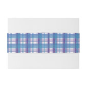 Bandeau De Faire-part Madras à carreaux bleus et violets (Dos exemple)