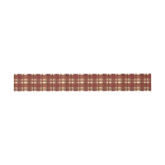 Bandeau De Faire-part Madras Plaid Fall Red (Plat)