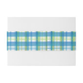 Bandeau De Faire-part Madras Plaid Green et Blue (Dos exemple)