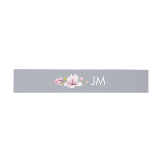 Bandeau De Faire-part Magnolia Charm Monogram Mariage Floral (Plat)