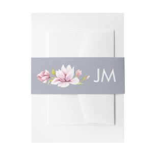 Bandeau De Faire-part Magnolia Charm Monogram Mariage Floral