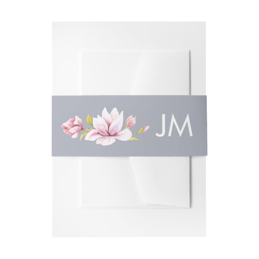 Bandeau De Faire-part Magnolia Charm Monogram Mariage Floral (Devant example)