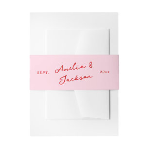 Bandeau De Faire-part Main Whimsical tirée rose et rouge