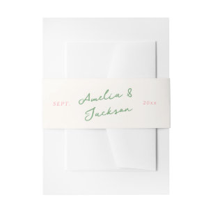 Bandeau De Faire-part Main Whimsical tirée rose et vert