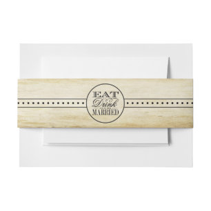 Bandeau De Faire-part Mangez, buvez et soyez marié Mariage Vintage