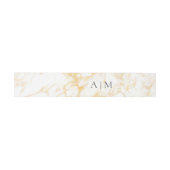 Bandeau De Faire-part Marbre blanc et or (Plat)