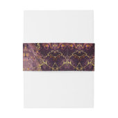 Bandeau De Faire-part Marbre de luxe violet prune et or (Dos Example)