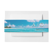 Bandeau De Faire-part Marée Turquoise Tropical Monogram Beach Mariage (Devant Example)