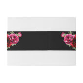 Bandeau De Faire-part Mariage à fleurs noir rouge chic (Dos exemple)