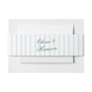 Bandeau De Faire-part Mariage à rayures bleues de l'argent de vieille fa