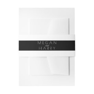Bandeau De Faire-part Mariage à rayures noir et blanc