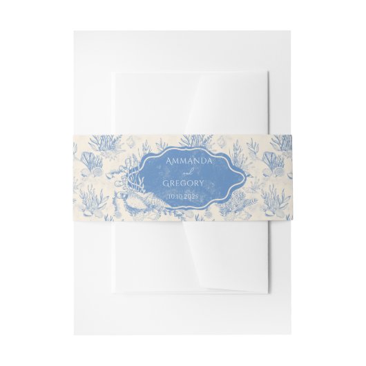 Bandeau De Faire-part Mariage à thème Blue Toile Ocean (Devant example)
