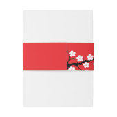 Bandeau De Faire-part Mariage à thème Red Cherry Blossom (Dos Example)