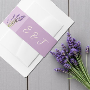 Bandeau De Faire-part Mariage Amour Lavande