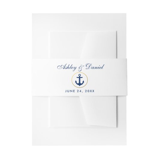 Bandeau De Faire-part Mariage Ancre bleu marine (Devant example)