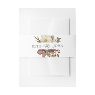 Bandeau De Faire-part Mariage aquarelle bohème neutre et rose 