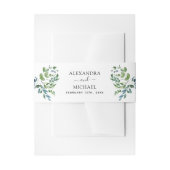 Bandeau De Faire-part Mariage Aquarelle de Feuillage de Verdure Botaniqu (Devant example)