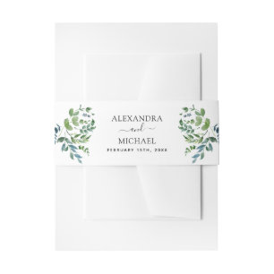 Bandeau De Faire-part Mariage aquarelle de verdure botanique
