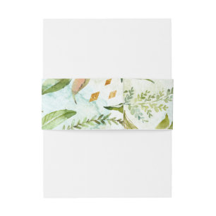 Bandeau De Faire-part Mariage aquarelle géométrique à la verdure cristal