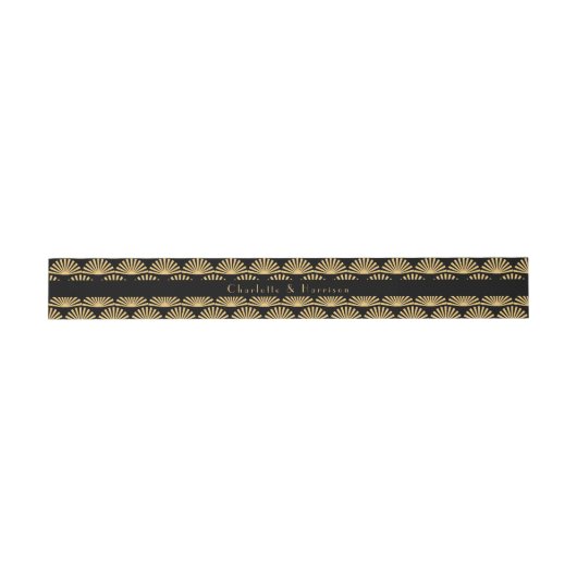 Bandeau De Faire-part Mariage Art Déco Classy Black Gold (Plat)