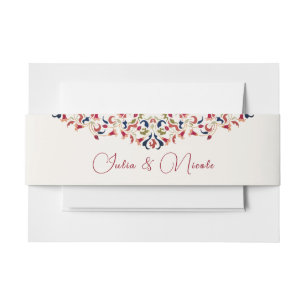 Bandeau De Faire-part Mariage Artistique Botanique Floral Paisley Luxueu