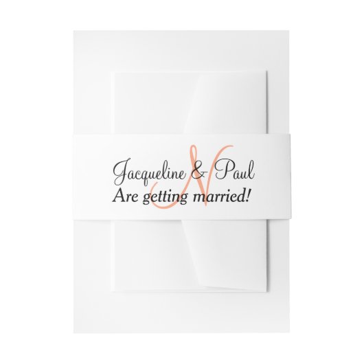 Bandeau De Faire-part Mariage au melon Monogramme (Devant example)