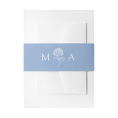 Bandeau De Faire-part Mariage au Monogramme Hydrangea Bleu Classique (Devant example)