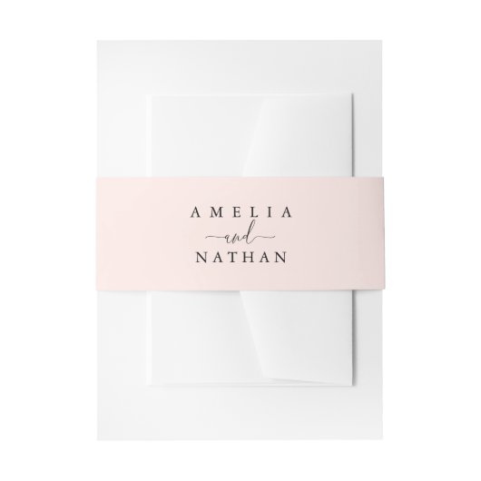 Bandeau De Faire-part Mariage au script Peach Blush (Devant example)