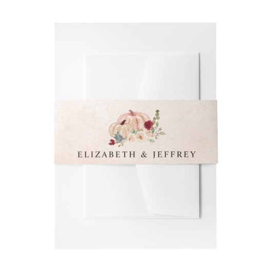 Bandeau De Faire-part Mariage Automnal Moderne Rustique avec Citrouilles (Devant example)