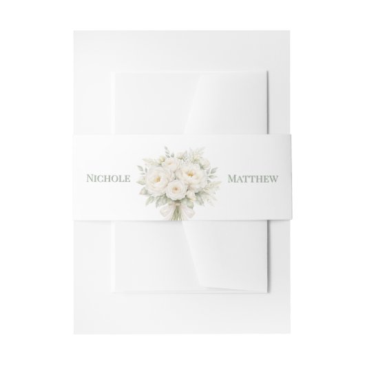 Bandeau De Faire-part Mariage aux Fleurs Blanches (Devant example)