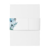 Bandeau De Faire-part Mariage aux Roses Aquarelles Bleu Pastel Moderne (Dos Example)