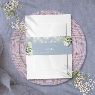 Bandeau De Faire-part Mariage avec guirlandes lumineuses bleues poussiér