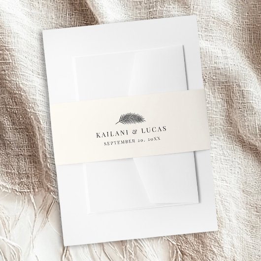 Bandeau De Faire-part Mariage Bahia minimal feuille de palme