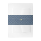 Bandeau De Faire-part Mariage Bleu avec Motif de Treillis (Devant example)