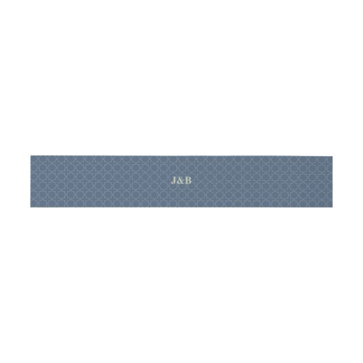 Bandeau De Faire-part Mariage bleu avec Motif en lattes (Plat)
