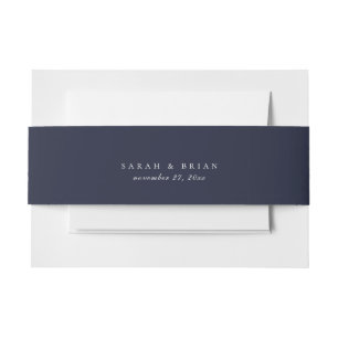 Bandeau De Faire-part Mariage bleu bleu couleur solide de la marine tour