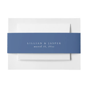 Bandeau De Faire-part Mariage bleu classique solide