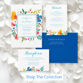 Bandeau De Faire-part Mariage bleu coloré