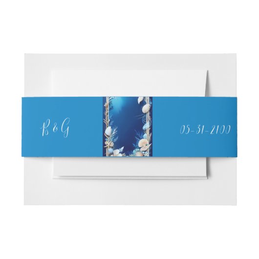Bandeau De Faire-part mariage bleu côtier (Devant Example)